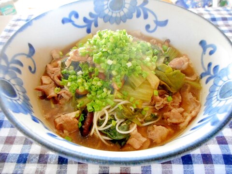 小松菜と豚肉のとろみにゅうめん